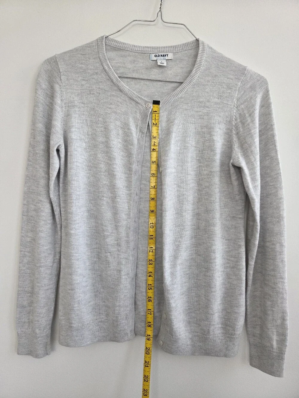 Old Navy Heather Light Gray Button-Front Cardigan, sz S - Picture 5 of 6